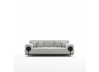 Canapé 3 places en tissu design moderne gris