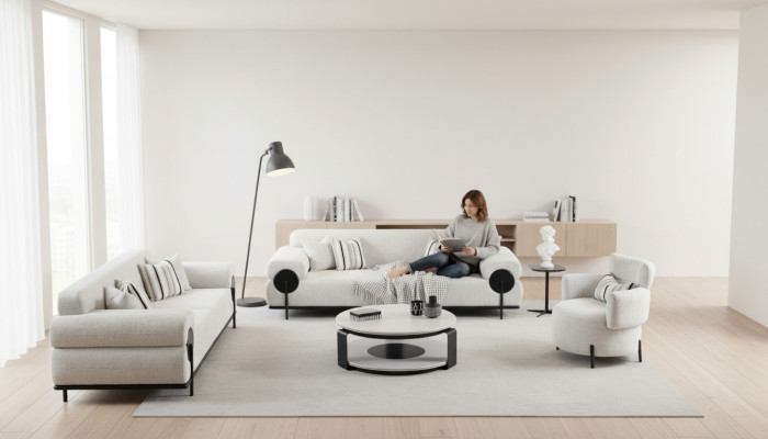 Jeu de canapés 3 places Design Canapé Fauteuils Moderne Luxe Neuf