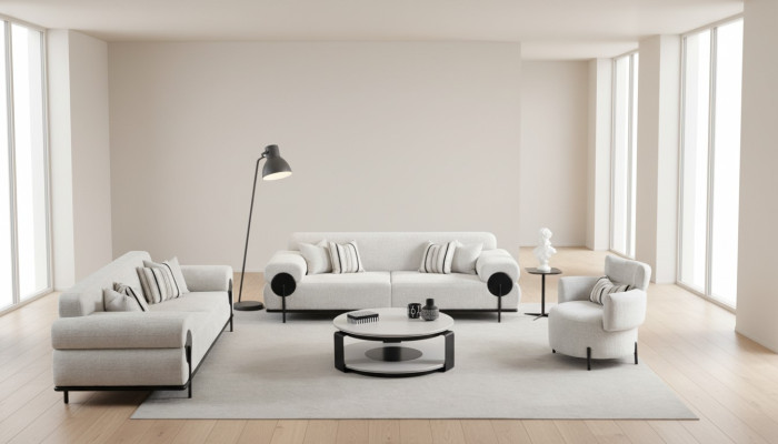 Jeu de canapés 3 places Design Canapé Fauteuils Moderne Luxe Neuf