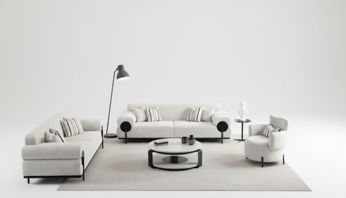 Jeu de canapés 3 places Design Canapé Fauteuils Moderne Luxe Neuf