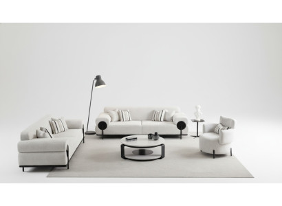 Jeu de canapés 3 places Design Canapé Fauteuils Moderne Luxe Neuf