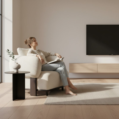 Fauteuil moderne en cuir relax de luxe