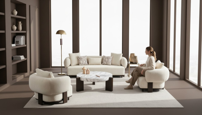 Canapé 2x ensemble 3 places fauteuil blanc design moderne ensemble canapé
