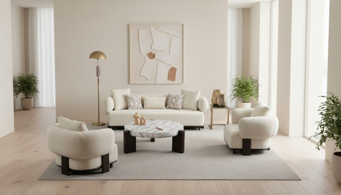 Canapé 2x ensemble 3 places fauteuil blanc design moderne ensemble canapé