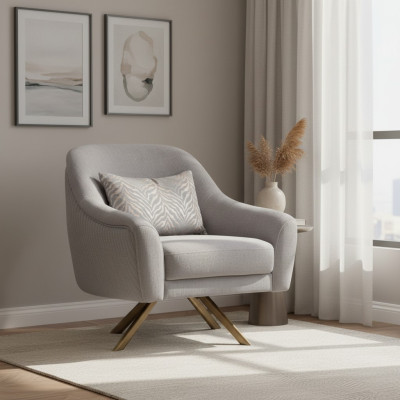 Fauteuil moderne en bois design 1 place moderne rembourré
