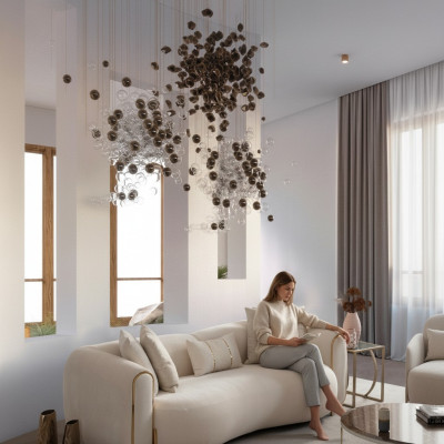 Canapé de luxe pour 3 personnes beige design moderne