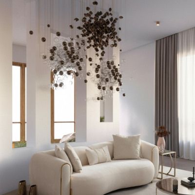 Canapé de luxe pour 3 personnes beige design moderne