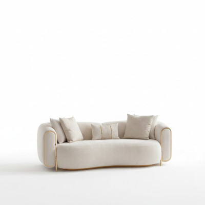 Canapé de luxe pour 3 personnes beige design moderne