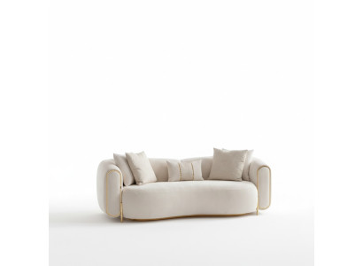 Canapé de luxe pour 3 personnes beige design moderne