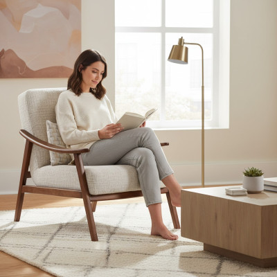 Fauteuil moderne en tissu de luxe design meubles rembourrés salon
