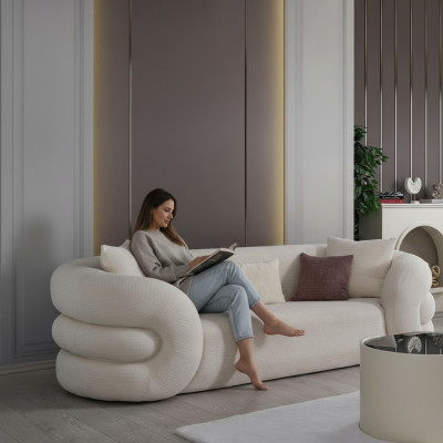 Canapé 3 places paysage résidentiel canapé fauteuil ensemble rembourré tissu cuir moderne
