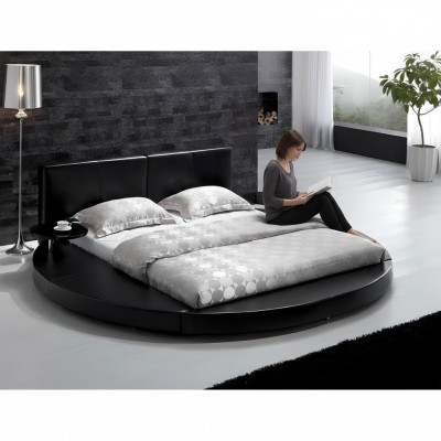 Lit double de luxe de taille hôtelière pour chambre d'adolescent de couleur noire