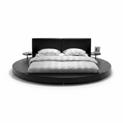 Lit double de luxe de taille hôtelière pour chambre d'adolescent de couleur noire