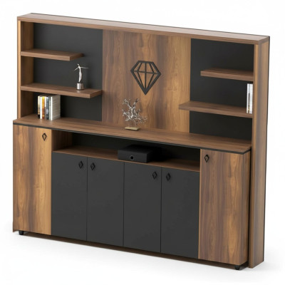 Mobilier de bureau armoire marron gris
