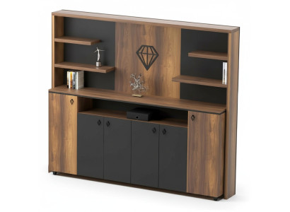 Mobilier de bureau armoire marron gris