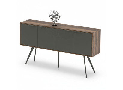 Buffet rectangulaire en bois gris marron pour bureau et salon
