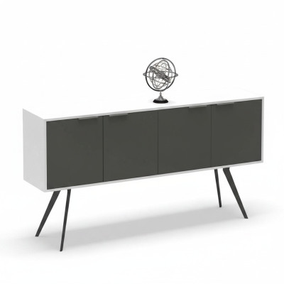 Meuble de rangement de bureau avec tiroirs gris blanc
