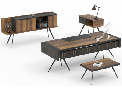 Ensemble de bureau marron table table d'appoint table en bois