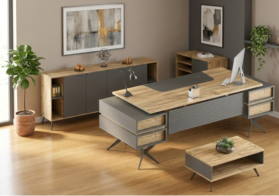 Table basse de bureau, table, buffet, commode beige, mobilier de bureau