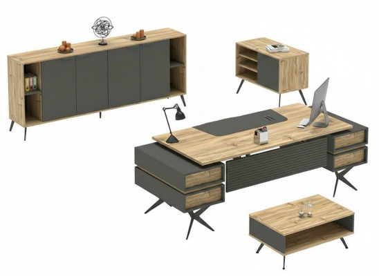Table basse de bureau, table, buffet, commode beige, mobilier de bureau