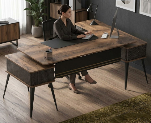 Table de bureau multifonctionnelle en coin