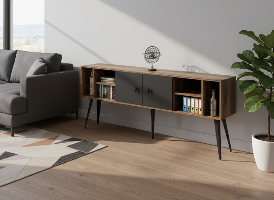 Meuble de bureau armoire commode marron noir