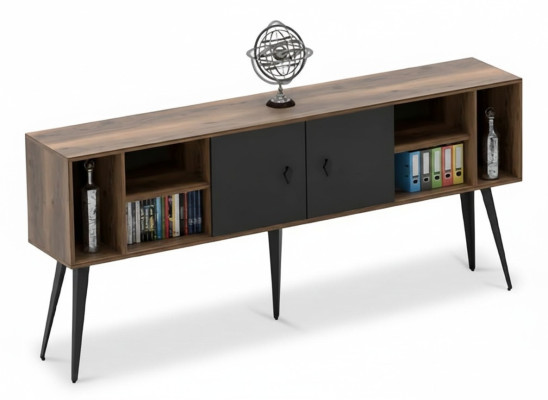 Meuble de bureau armoire commode marron noir
