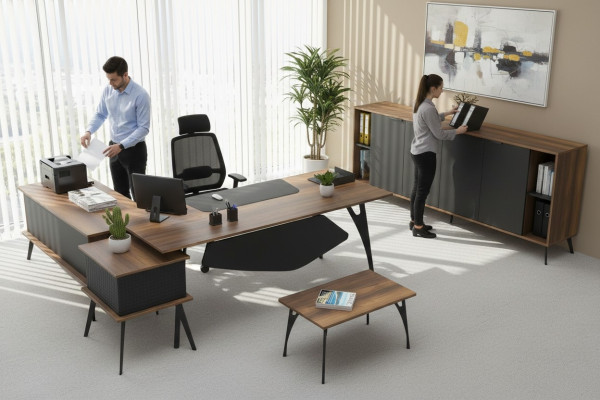 Mobilier de bureau table basse table buffet marron noir