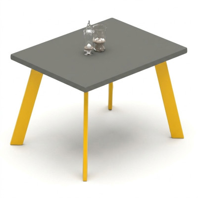 Table basse de bureau chambre de travail salle jaune gris bois table basse