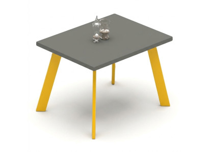 Table basse de bureau chambre de travail salle jaune gris bois table basse
