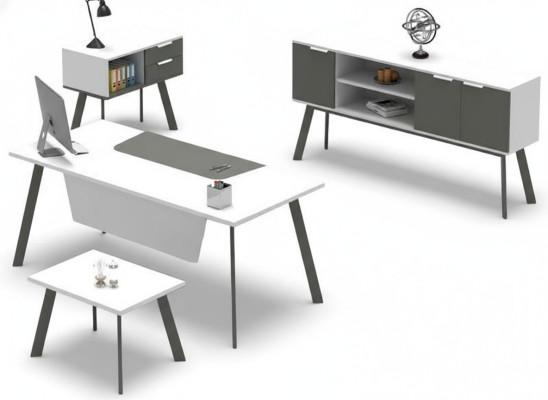 Ensemble de bureau complet table buffet commode table basse 4 pièces
