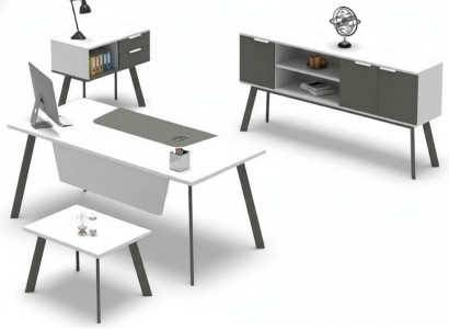 Ensemble de bureau complet table buffet commode table basse 4 pièces
