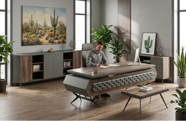 Table de travail bureau meuble buffet mobilier de bureau ensemble de 4 pièces