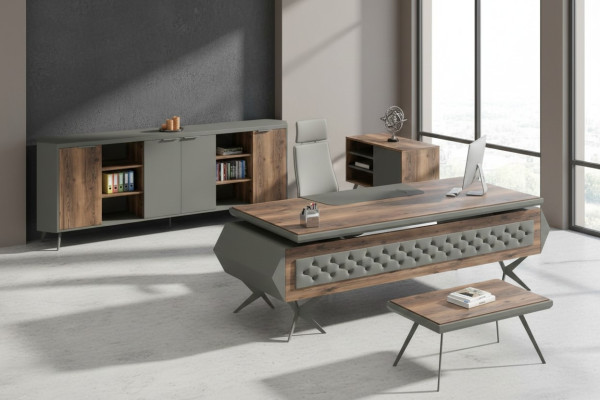 Table de travail bureau meuble buffet mobilier de bureau ensemble de 4 pièces