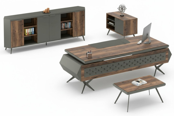 Table de travail bureau meuble buffet mobilier de bureau ensemble de 4 pièces