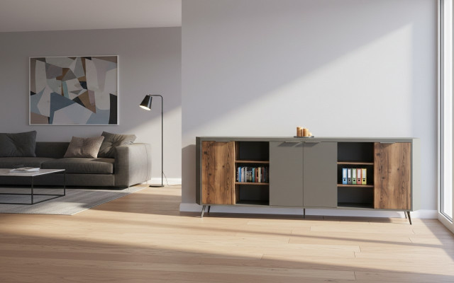 Armoire de bureau indépendante en bois gris marron