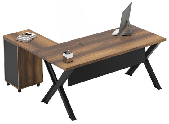Mobilier de bureau table credenza table marron noir