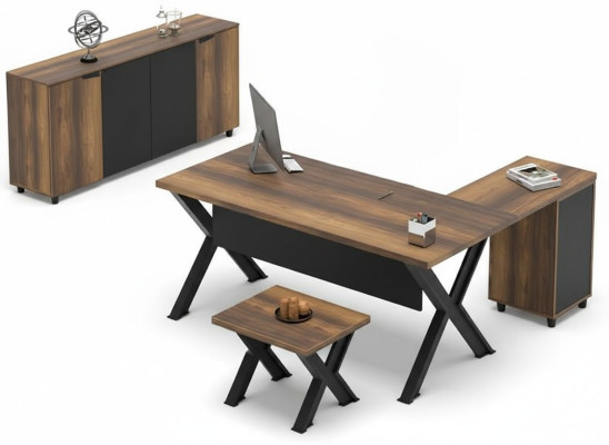 Mobilier de bureau table credenza table marron noir