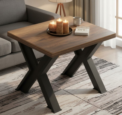 Table basse de café table latérale pieds en X mobilier de bureau