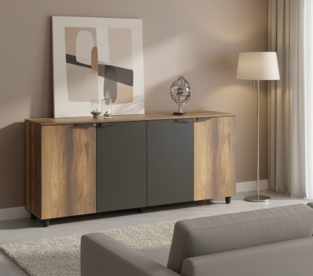 Armoire de bureau buffet commode chambre de travail marron noir
