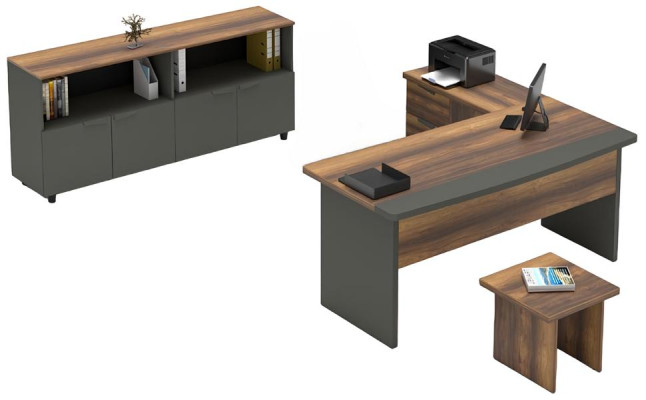 Armoire mobile pour documents gris marron