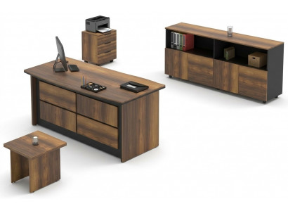 Bureau de bureau, meuble, buffet, table basse en bois marron