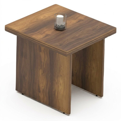 Table carrée en bois, table d'appoint mate, bureau, marron