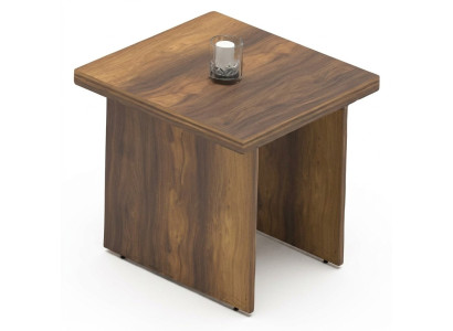Table carrée en bois, table d'appoint mate, bureau, marron
