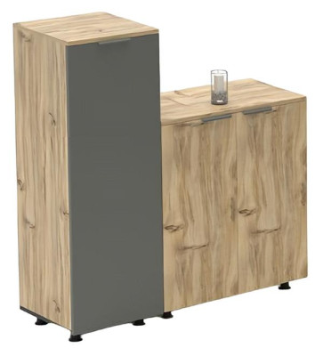 Ensemble de bureau en bois beige gris table armoire table de chevet commode