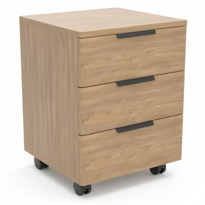 Commode avec 3 tiroirs armoire mobile beige bureau salon
