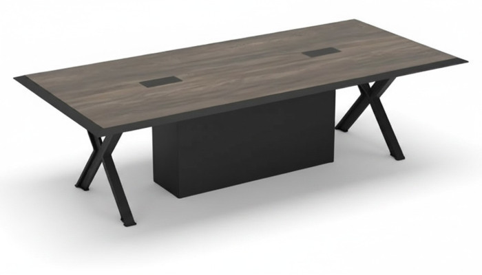 Bureau rectangulaire de bureau gris noir en bois