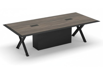 Bureau rectangulaire de bureau gris noir en bois