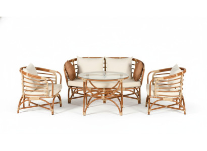 Ensemble de meubles de jardin canapé 2 places table fauteuil véranda groupes de sièges moderne