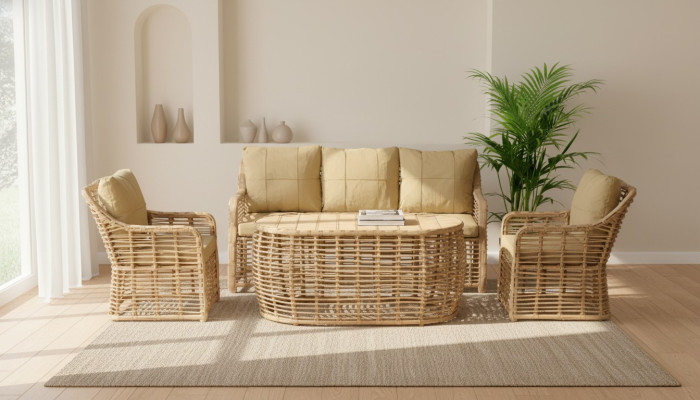 Ensemble de meubles de jardin canapé table canapé fauteuil véranda groupes de sièges moderne luxe nouveau